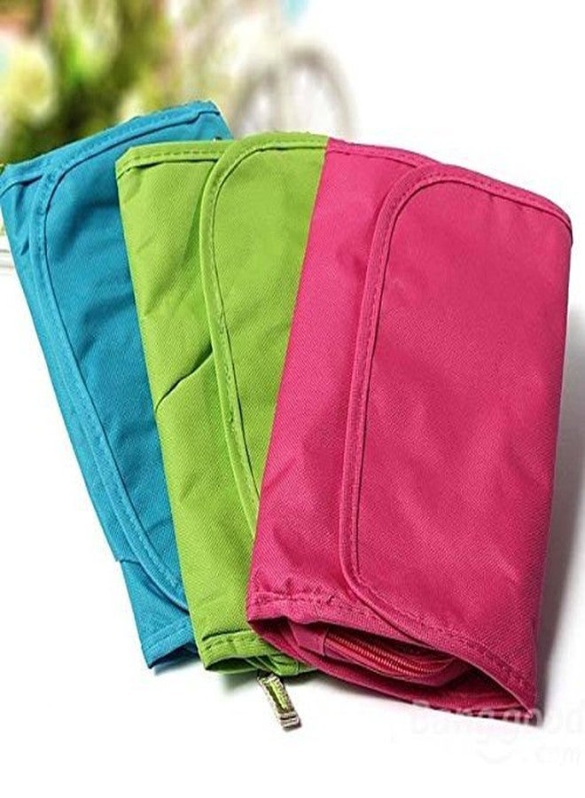 SEVIA Toiletry Bag - Organize Your Toiletries/Cosmetics Into 5 Pocket Foldable Polyester Wall Hanging Storage Bag Closet Organizer Pouch with Hangers Holder - Bathroom Organizers (Multi Color) - Image 5
